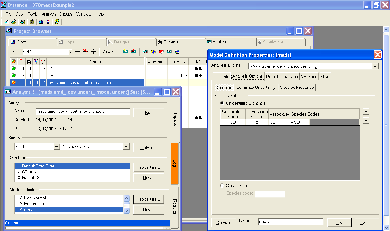 A screenshot of Distance 7.1, showing the multi-analysis engine.