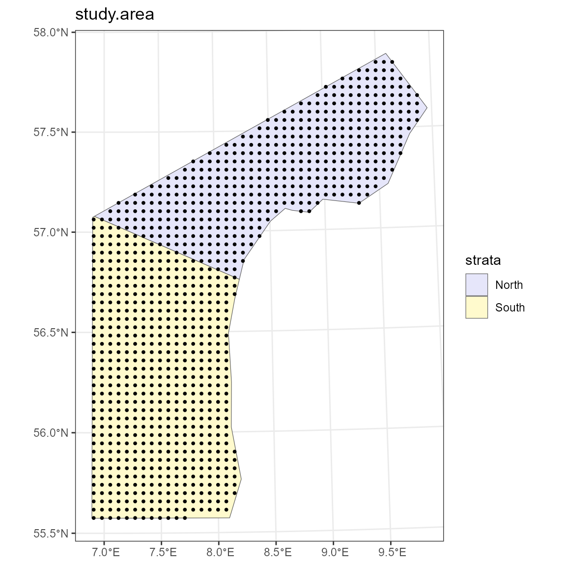 Figure 3: Coverage grid with approximately 1000 grid points.